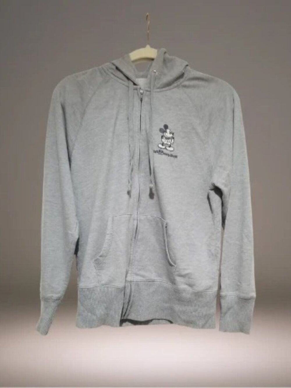 Disney Parks Walt Disney World Mickey Mouse Zip Hoodie Gray Medium